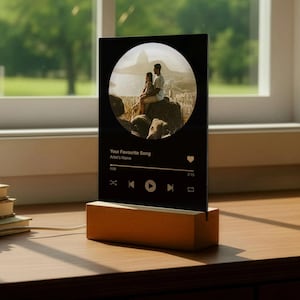 Our Song Our Story Plaque, Mothers Day Gift, Personalized Couple Photo & Song Gift, Romantic Keepsake, Custom LED Photo Plaque