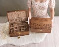 Personalized Memorial Jewelry Box, Custom Date and Name Engraved Heirloom Case [N]