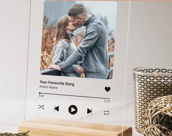 LED Song Code Light, Personalized Picture Lamp, Music Code Night Light for Couples, Gift for Him, Birthday or Anniversary Gift Idea