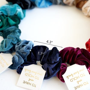 Bridesmaid Hair Scrunchies Bridesmaid Gifts Proposal To Have And To Hold Your Hair Back 15 Colors Tie the Knot Scrunchies image 4