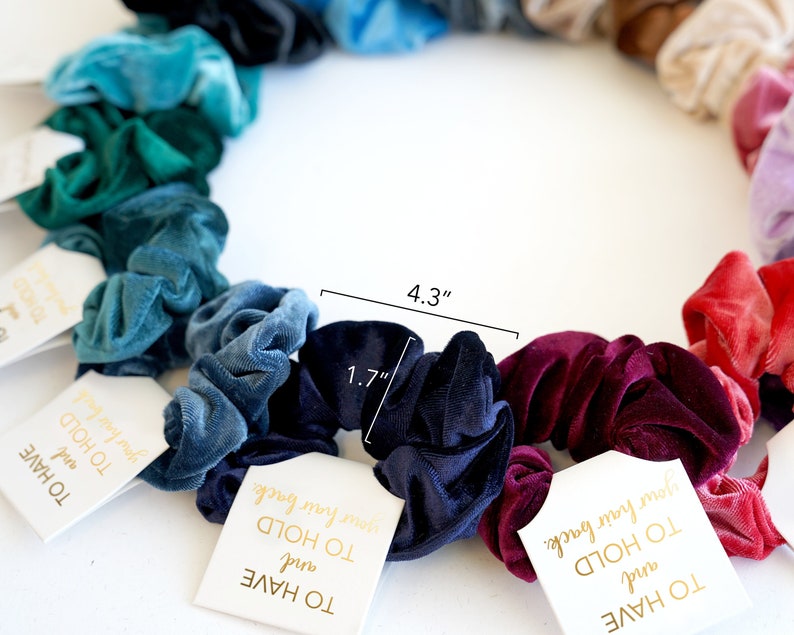 Bridesmaid Hair Scrunchies Bridesmaid Gifts Proposal To Have And To Hold Your Hair Back 15 Colors Tie the Knot Scrunchies image 4