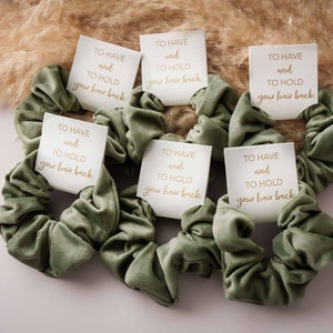 Bridesmaid Hair Scrunchies Bridesmaid Gifts Proposal To Have And To Hold Your Hair Back 15 Colors Tie the Knot Scrunchies image 5