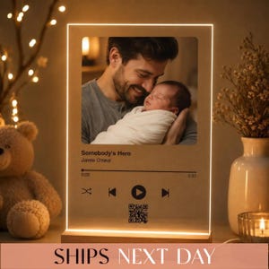 First Fathers Day Gift, Custom Photo Night Light, Custom Best Dad Gift, Personalized LED Photo Plaque  [R]