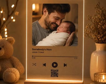 First Fathers Day Gift, Custom Photo Night Light, Custom Best Dad Gift, Personalized LED Photo Plaque  [R]