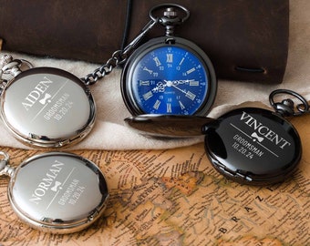 Personalized Pocket Watch | Groomsmen Gifts Proposal | Custom Pocket Watch for Best Man | Gifts for Dad | Men's Watch | Anniversary Gifts