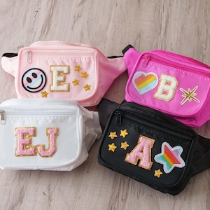 Nylon Bauchtasche, Chenille Aufnäher Gürteltaschen für Mädchen, Geschenk für Sie, Chenille Buchstaben Aufnäher, Gürteltasche, Brautjungfer Geschenk, Nylon Gürteltasche
