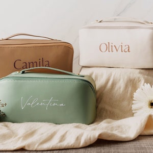 Bolsa de maquillaje personalizada / Bolsa de cosméticos para mujeres / Propuesta de regalos de dama de honor / Regalo de cumpleaños para mejor amiga / Bolsa de maquillaje de viaje imagen 6