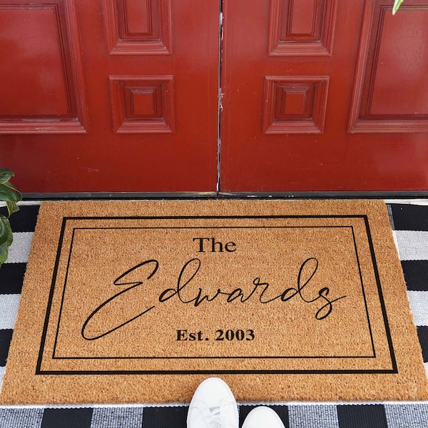 Personalized Doormat | Wedding Gift | Custom Door Mat | Welcome Mat | New Home Gift | Flocked Coir Doormat | Extra Large Doormat | Door mat