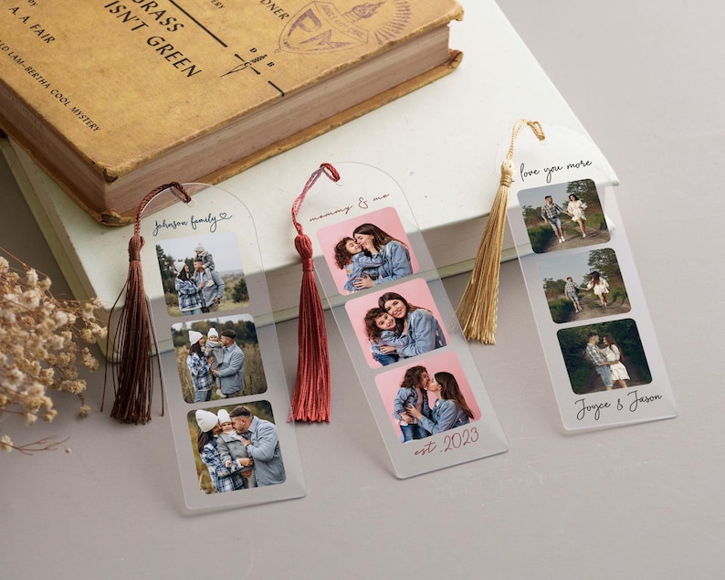 Personalized Bookmark with Picture, Fathers Day Gift, Reading Gift, Photo Gift, Love Read, Gift for Her, Custom Photo Acrylic Bookmark [W] 画像 12