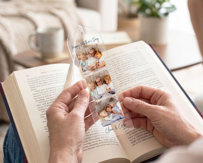 Marcapáginas personalizado con foto, regalo para el mejor papá, marcapáginas personalizado con imagen, regalo para el Día del Padre, recuerdo de cumpleaños [W] imagen 7