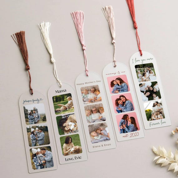 Personalized Photo Bookmark, Gifts for Mom, Mothers Day Gift, Custom Picture Bookmark Gift, Mothers Day Gift, Birthday Keepsake [T]