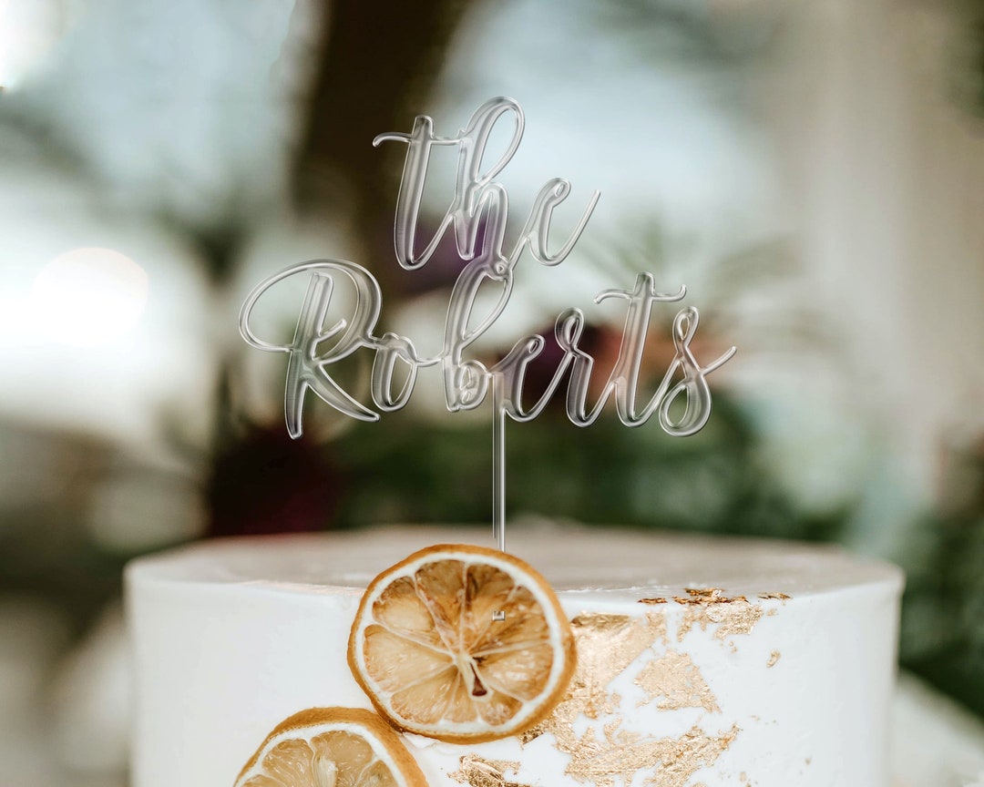 Personalized Acrylic Cake Topper Custom Name Wedding Cake - Etsy