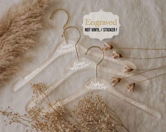 Acrylic Bridesmaid Hangers, Wedding Hangers, Bride Hanger, Bridesmaid Proposal, Personalized Bride Hanger, Wedding Gifts