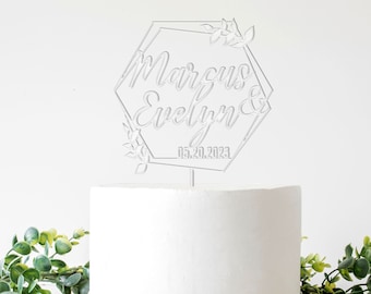 Mr and Mrs Anniversary Cake Sign | Custom Wedding Cake Name Toppers | Personalized Birthday Name Cake Topper | Kids Birthday Cake Topper