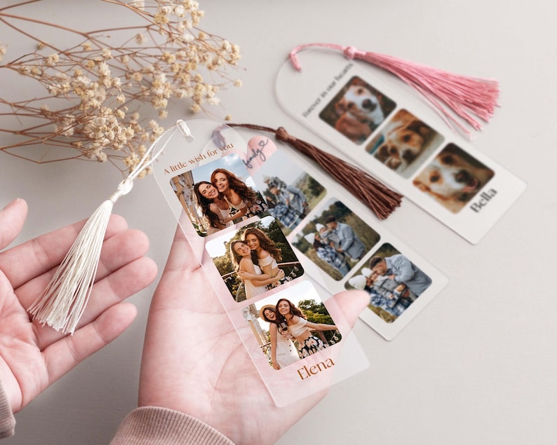 Personalized Bookmark with Picture, Fathers Day Gift, Reading Gift, Photo Gift, Love Read, Gift for Her, Custom Photo Acrylic Bookmark [W] 画像 10