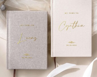 Wedding Vow Books, Set of 2 Vow Booklets for Bride & Groom, Books, Engagement Gifts for Couple, Vow booklets