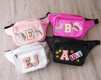 Chenille Patch Fanny Pack DIY Package, Gift for Her, Bride To Be Gift, Bachelorette Bag, Bridesmaid Gift, Nylon Fanny Packs for Girl