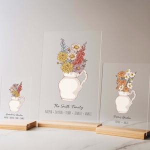 Zinvol Moederdagcadeau voor oma, cadeaus voor moeder, aangepaste kan bloemenlamp voor oma, gepersonaliseerd oma cadeau [T]