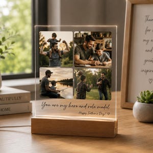Personalized Music Plaque with Wood Stand: Custom Couple Picture Song Code Sign image 16