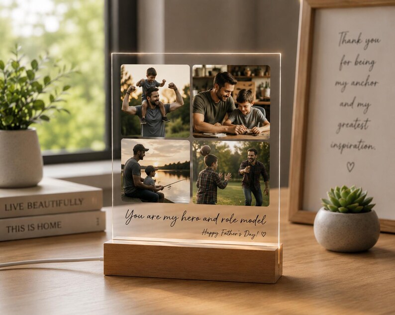 Personalized Music Plaque with Wood Stand: Custom Couple Picture Song Code Sign image 16
