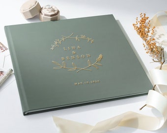Personalized Wedding Guest Book | Custom Guest Book | Hardcover Wedding Guest Book | Gold Foil Guest Book | Wedding Guest Book Album