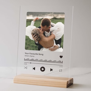 Personalized Song Code Night Light, Mothers Day Gift, Romantic Couple Gift, Custom LED Photo Plaque, Anniversary or Birthday Gift