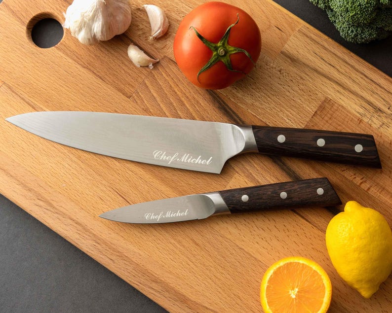 Custom 8 Inch Engraved Chef Knife, Gifts for Dad, Fathers Day Gift, Personalized Stainless Steel Kitchen Knife [R] image 7