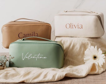 Bolsa de maquillaje personalizada / Bolsa de cosméticos para mujeres / Propuesta de regalos de dama de honor / Regalo de cumpleaños para mejor amiga / Bolsa de maquillaje de viaje