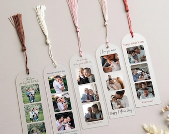 Book Lover Gift: Personalized Acrylic Photo Bookmark, Custom Tassel Strip [R]