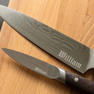 Custom 8 Inch Engraved Chef Knife, Gifts for Dad, Fathers Day Gift, Personalized Stainless Steel Kitchen Knife [R] image 3