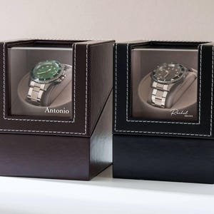 Custom Watch Box for Him, Best Dad Gift, Graduation Gift, Personalized Watch Winder, Mens Birthday Gift, Watch Holder