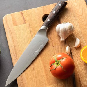 Custom 8 inch Chef Knife, Personalized Chef Knife Set, Chef Gifts for Wife, Mom, Engraved Chef Knife with Name