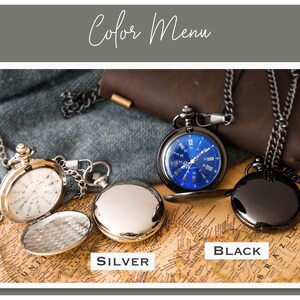 a collection of pocket watches in various colors, including silver, black, and blue, arranged on a map background.