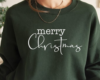 Merry Christmas Crewneck Sweatshirt, Holiday Outfit