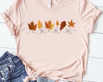 Fall Leaves Graphic Tee - Women's Autumn Apparel