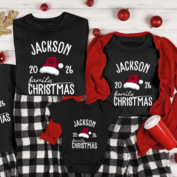 Custom Family Christmas 2026 T-Shirt, Funny Santa Tee, Family Xmas Matching Shirt