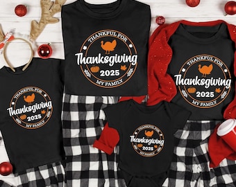 T-shirt personnalisé pour l'Action de grâces en famille : t-shirt de saison citrouille personnalisé