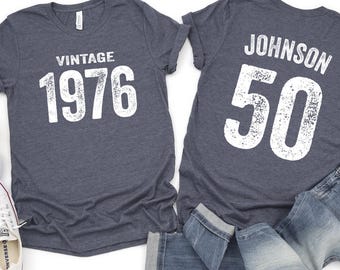 Vintage 1976 Shirt: Custom 50th Birthday T-Shirt, Retro Style