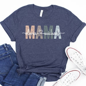 Custom Mama Shirt, Mom Shirt With Names, Personalized Mama T-shirt, Custom Mama Shirt, Mother's Day Shirt, Mama With Children Names Tee
