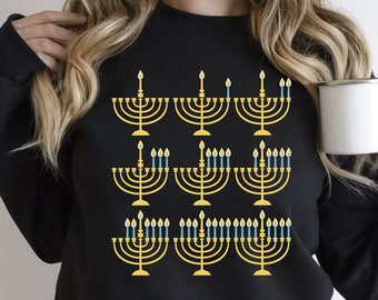 Menorah Sweatshirt Hanukkah Shirt,Hanukkah Sweatshirt,Hannukah Shirt,Hanukkah Gifts,Happy Hanukkah,Hanukkah Sweatshirt,Chanukah Sweater 2022