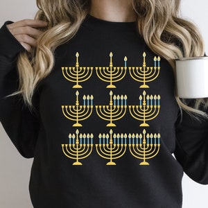 Menorah Sweatshirt Hanukkah Shirt,Hanukkah Sweatshirt,Hannukah Shirt,Hanukkah Gifts,Happy Hanukkah,Hanukkah Sweatshirt,Chanukah Sweater 2022