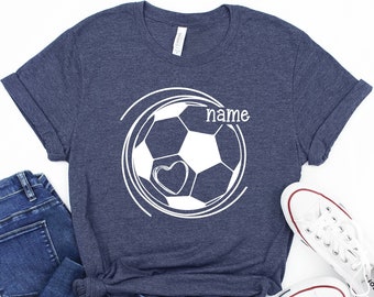 Personalized Soccer Ball Shirt, Soccer Team Shirt, Customized Soccer Shirt, Personalized Soccer Shirt,  Personalized Soccer Heart Shirt