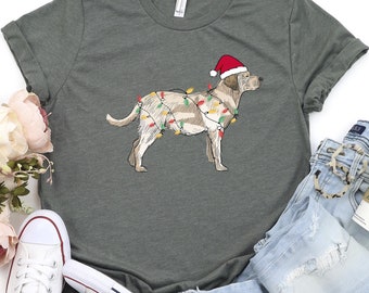 Labrador Christmas Lights Shirt, Funny Christmas Dog Shirt,Lab Lover Gift,Xmas Lab Dog T-shirt,Festive Labrador Dog Tee,Holiday Lab Dog Gift