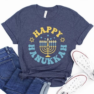 Happy Hanukah Shirt, Hanukkah Menorah Shirt,Funny Jewish Family Shirt,Chanukah Jewish Holiday Celebration,Jewish Shirt,Holiday Hanukkah Gift