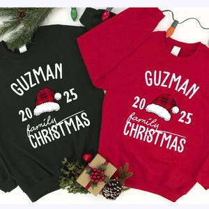 Custom Name Matching Family Christmas Sweatshirts, Personalized Christmas Sweatshirt, Custom Family Hoodies, Holiday Couple Sweaters