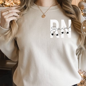 Custom Nurse Sweatshirt: Personalized RN Shirt, Chic Nursing Sweater