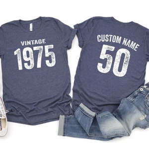 Vintage 1975 Shirt: Custom 50th Birthday T-Shirt, Retro Style