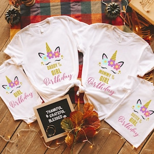 Unicorn Birthday Girl, Girls Birthday Family Shirts, Birthday Girl Family Shirts, Daddy Mommy Sister Brother Of The Birthday Girl Matching