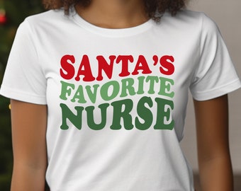 Favoriete verpleegster kerstman, T-shirt kerstverpleegster, shirt verpleegkundige vakantie, shirt verpleegkundige, T-shirt verpleegkundige, shirt schattig kerstman, shirt retro kerstman, cadeau verpleegkundige