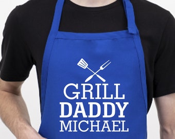 Personalized Apron for Men, Grill Daddy Apron, BBQ Griller Apron, Father's Day Gift, Custom Mens Apron, Grill Apron for Men, Chef Gift